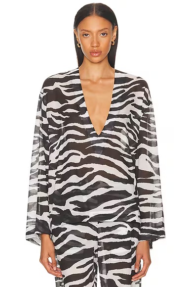 Zebra Printed Top White & Black