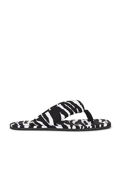Indie Flat Thong Sandal White & Black