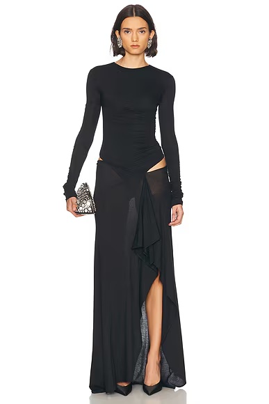 Long Sleeve Gown Black