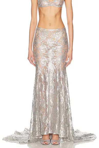 Long Skirt Silver