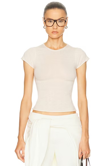 Sheer Cashmere T-Shirt Egret