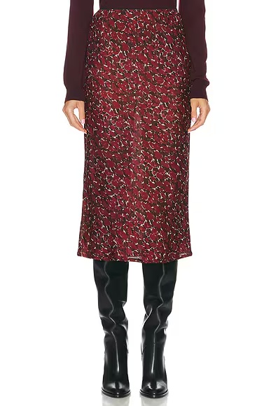 Midi Skirt Craie Rouge Noir