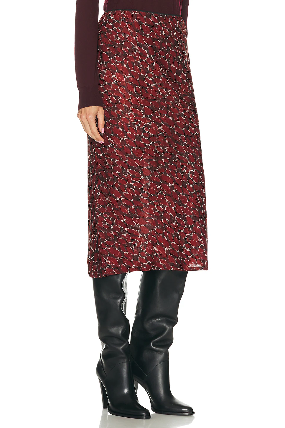 Midi Skirt Craie Rouge Noir