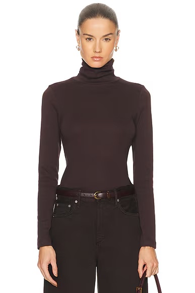 Dinah Turtleneck Top Choco Plum