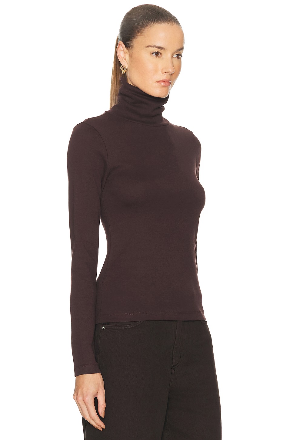 Dinah Turtleneck Top Choco Plum