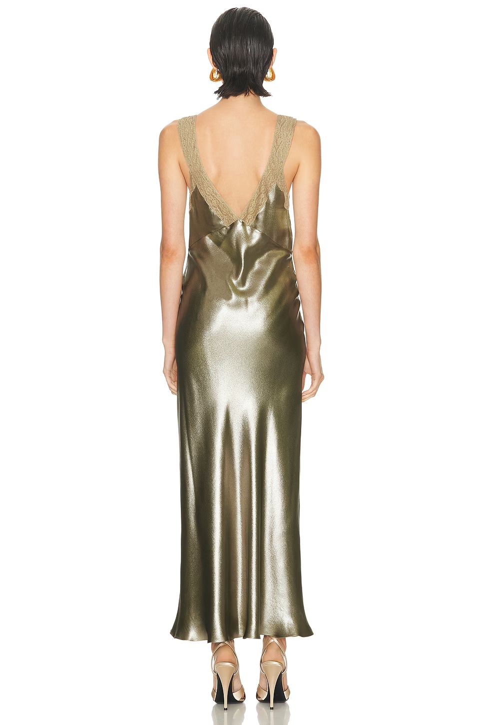 Long Dress Kaki Argent