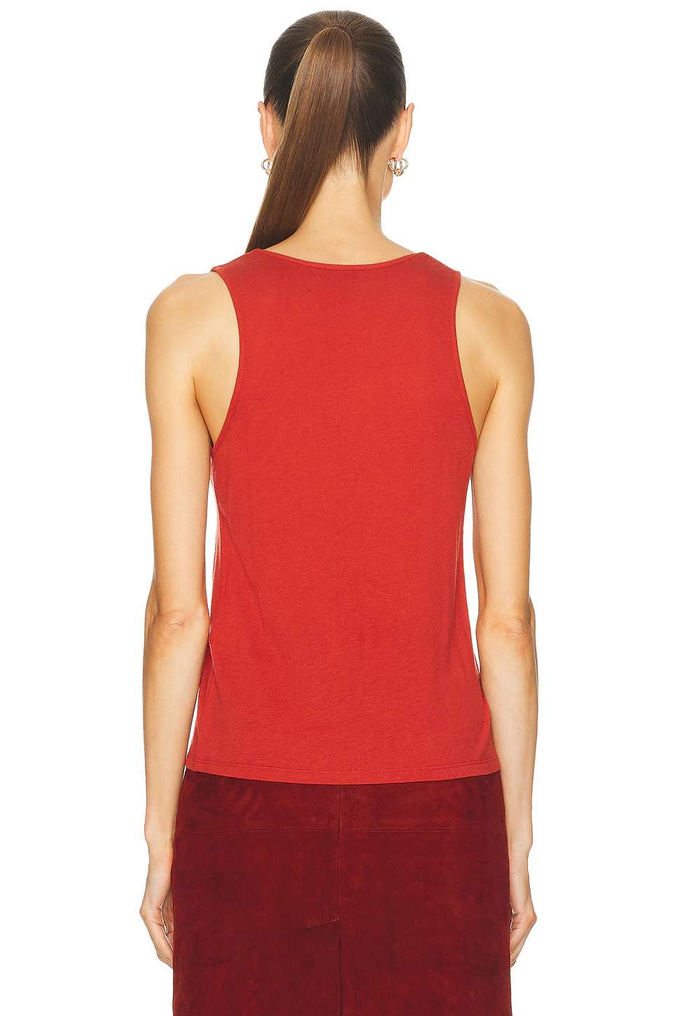 Albia Loose Fit U-Neck Tank Top Red