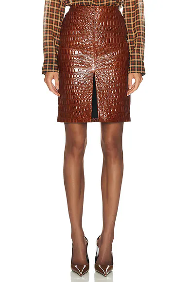 Mini Skirt Rust Brown & Brown