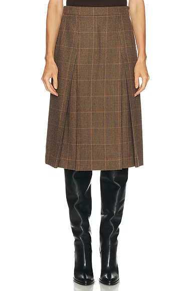 Midi Skirt Creme Noir Roux