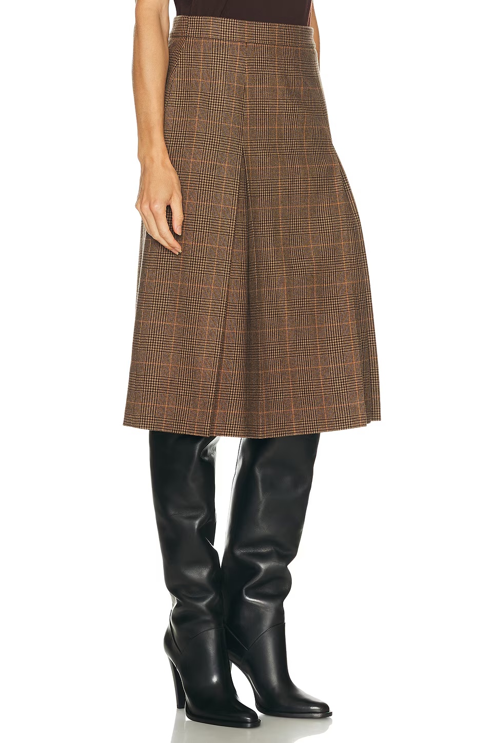 Midi Skirt Creme Noir Roux