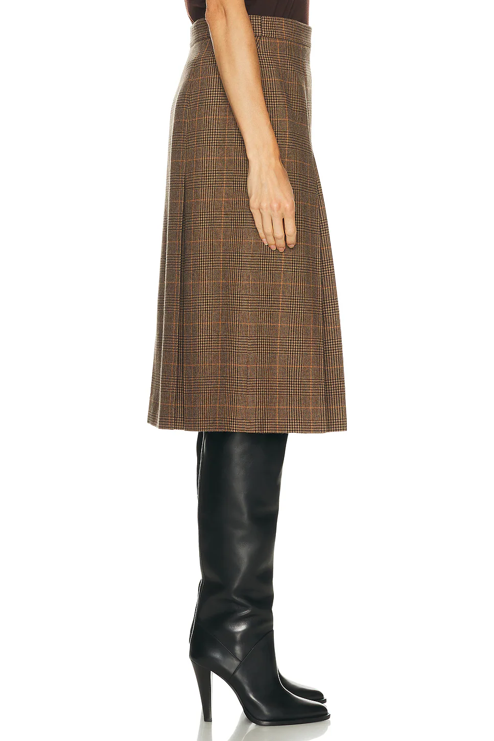 Midi Skirt Creme Noir Roux