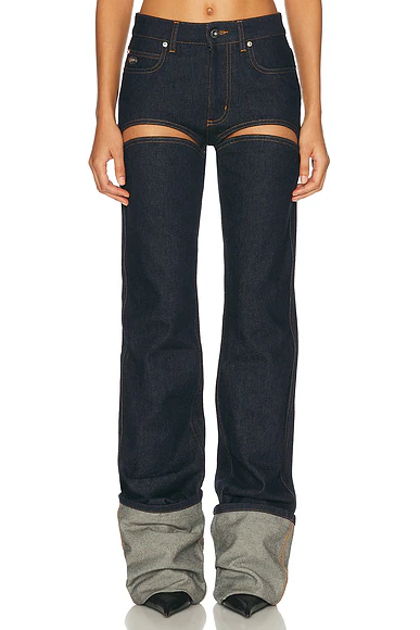 Cut Out Wide Leg Indigo
