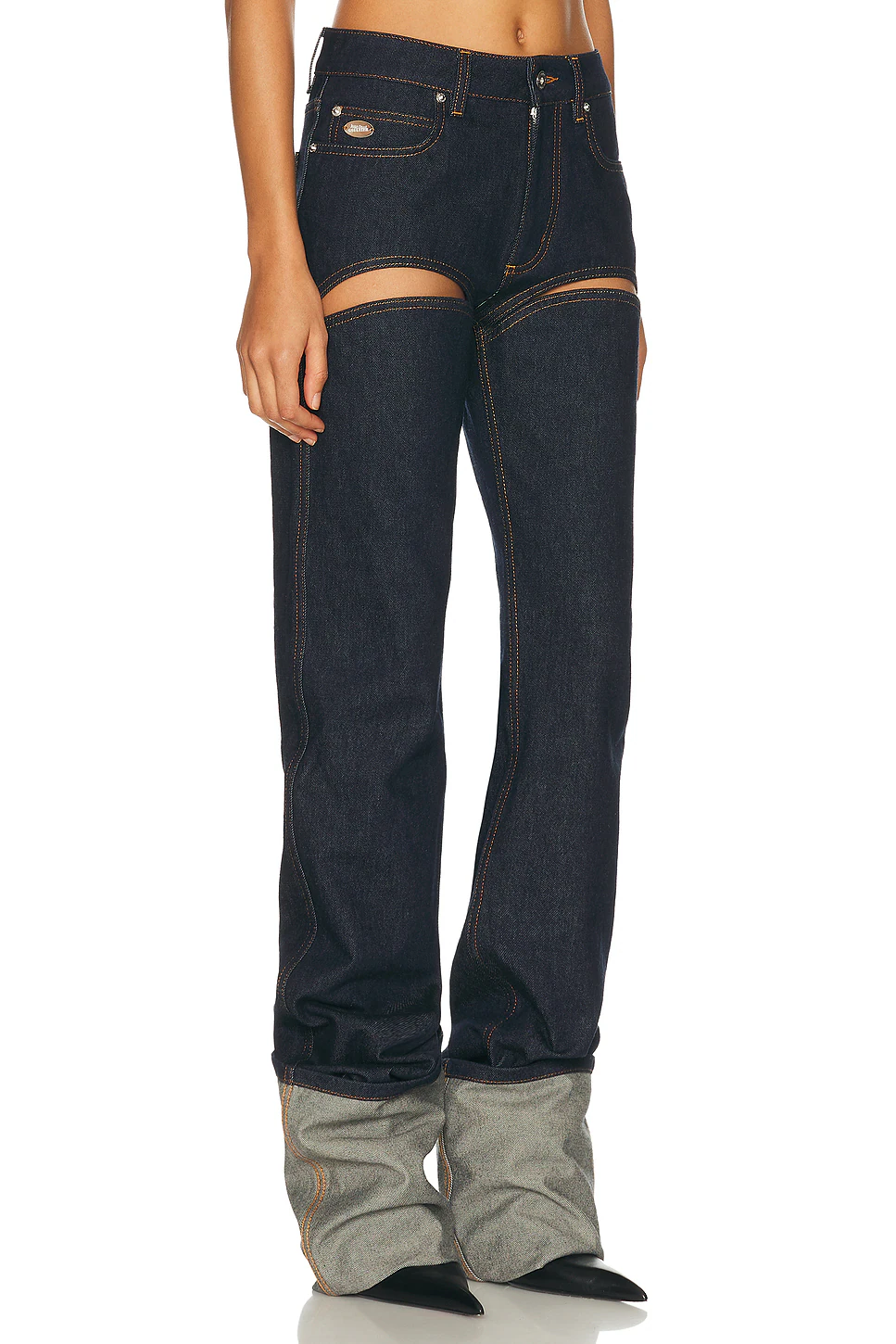 Cut Out Wide Leg Indigo