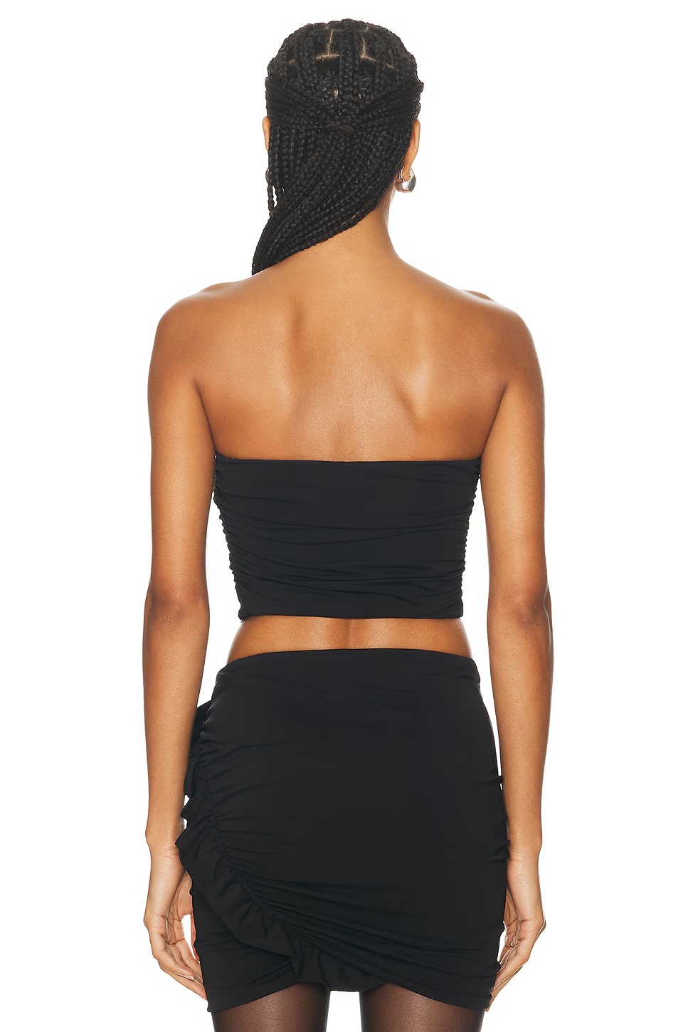 Ruched Strapless Top Black