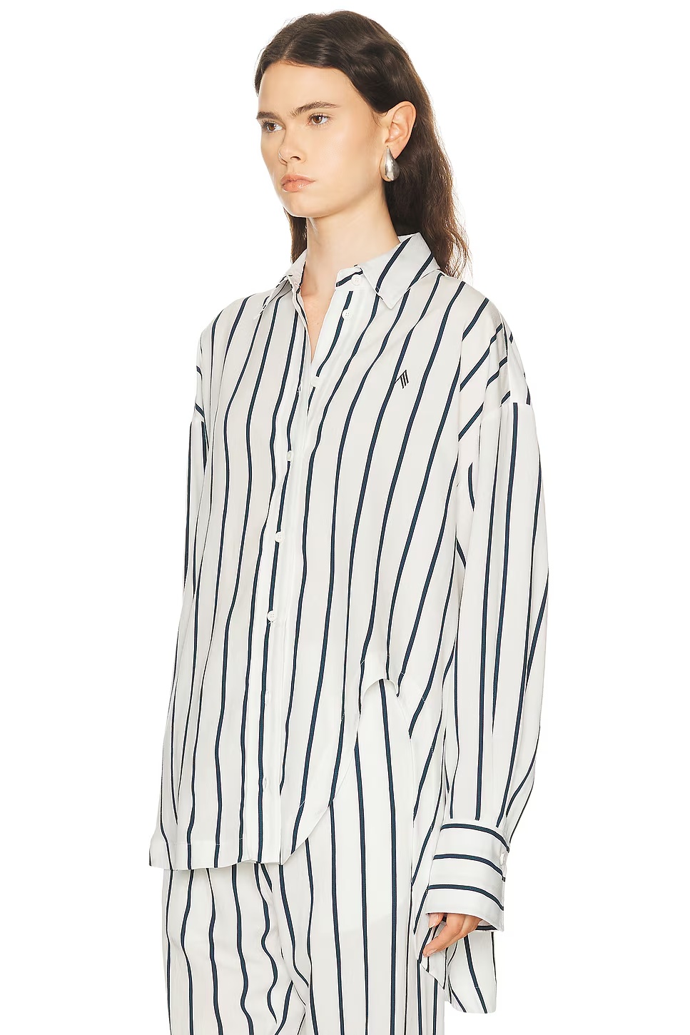 Striped Button Down Shirt Multicolor