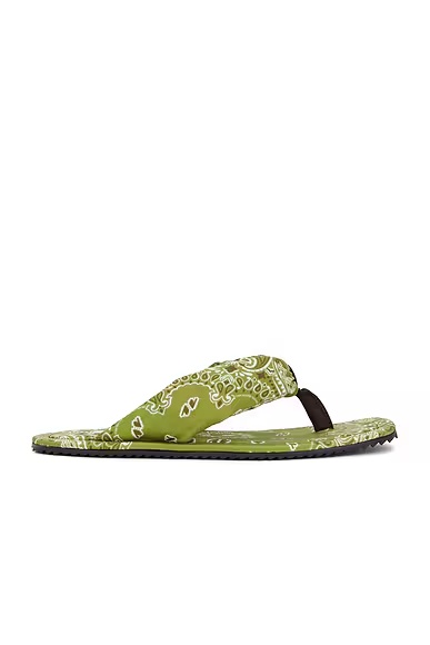 Flip Flop Sandal Green, Military Green, & White