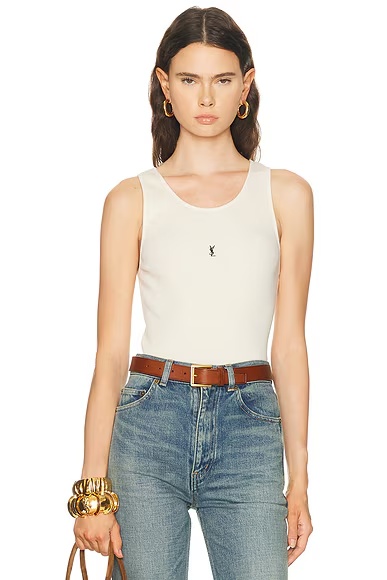 Logo Tank Top Naturel & Noir