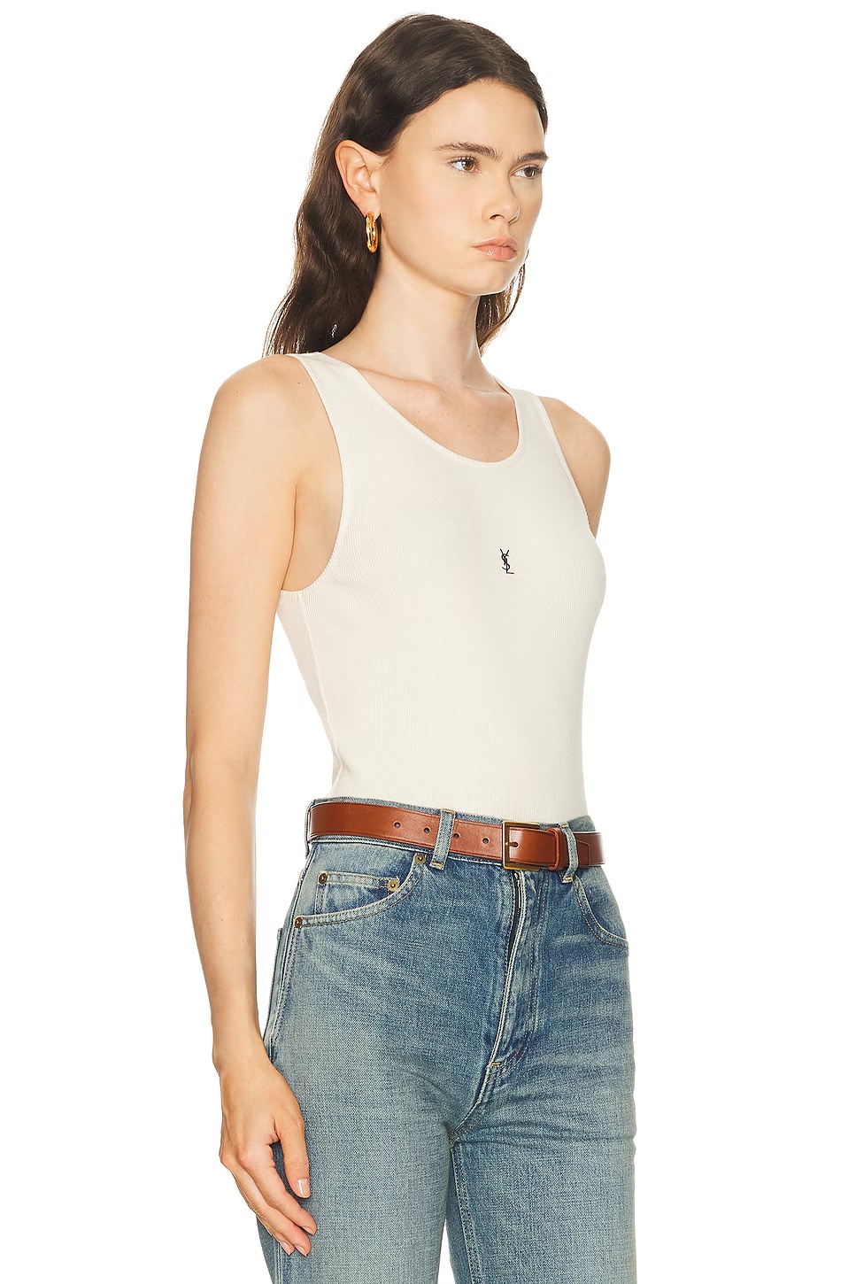 Logo Tank Top Naturel & Noir