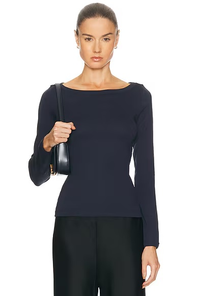 Steffi Long Sleeve Top Navy