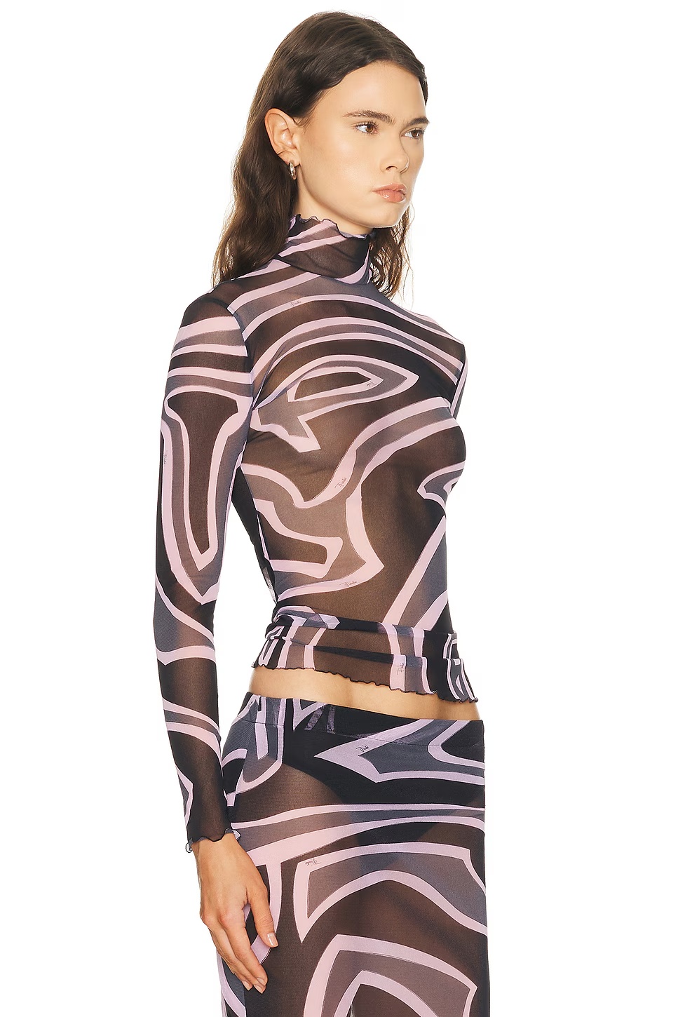 Long Sleeve Top Black & Pink