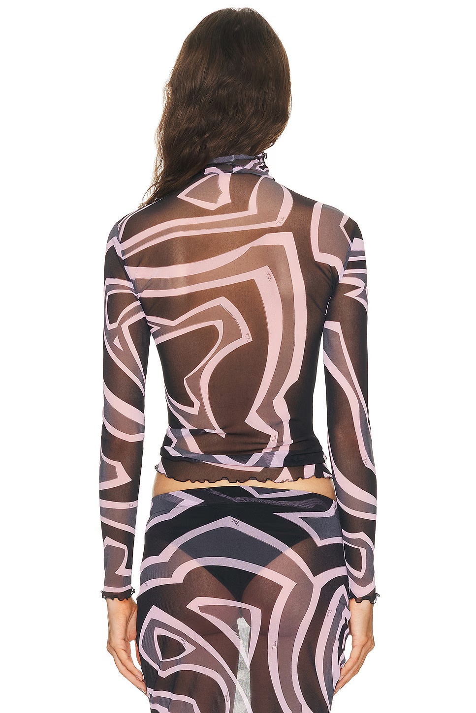 Long Sleeve Top Black & Pink