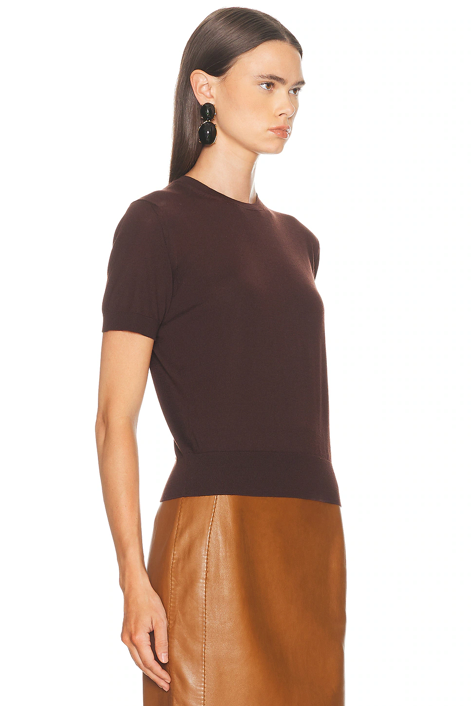 Short Sleeve Sweater Marron