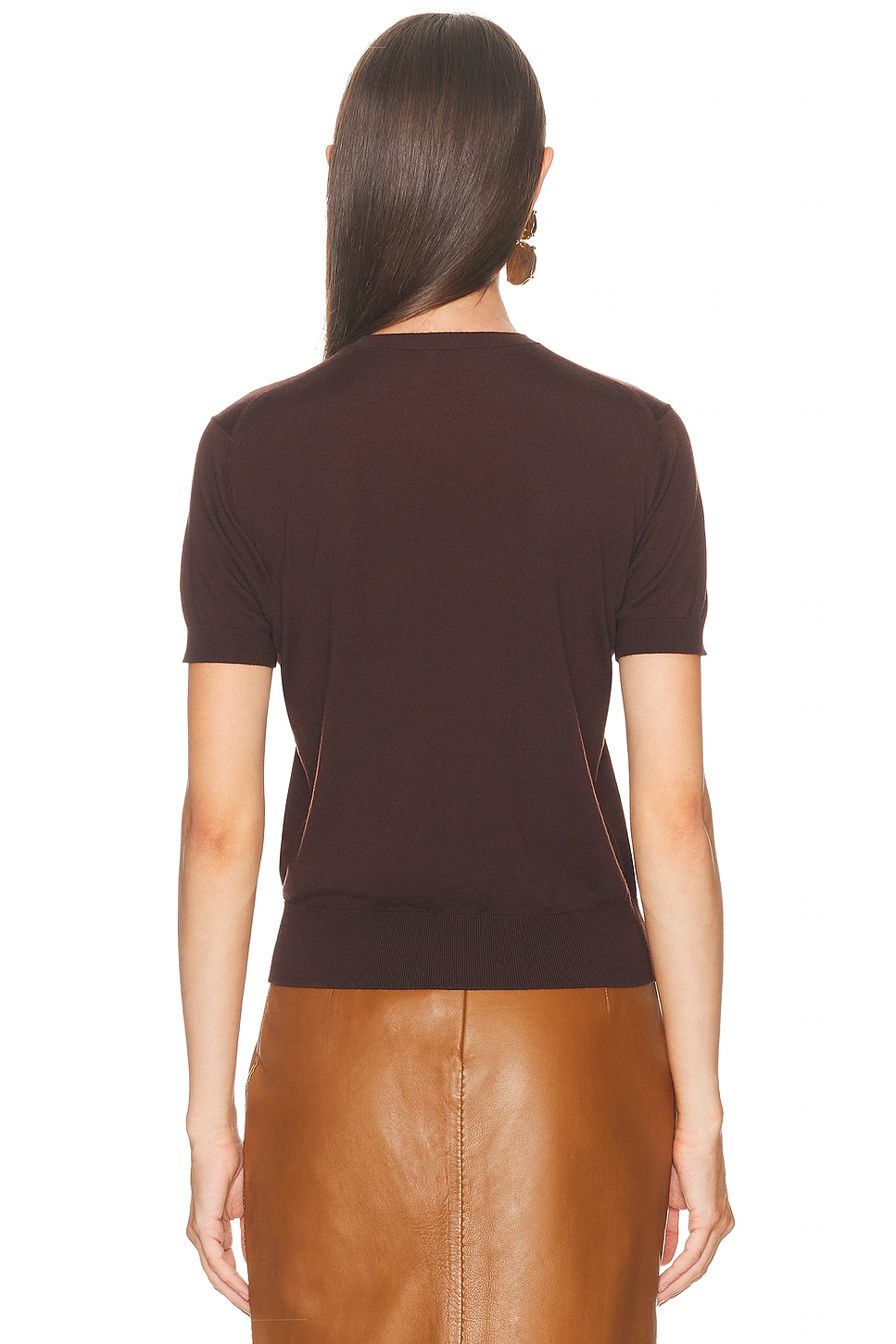 Short Sleeve Sweater Marron