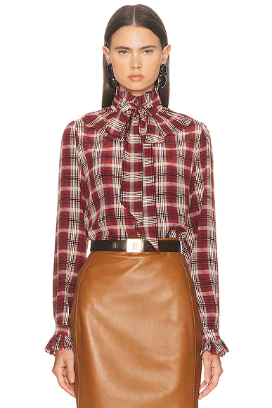 High Neck Top Bordeaux Craie Noir