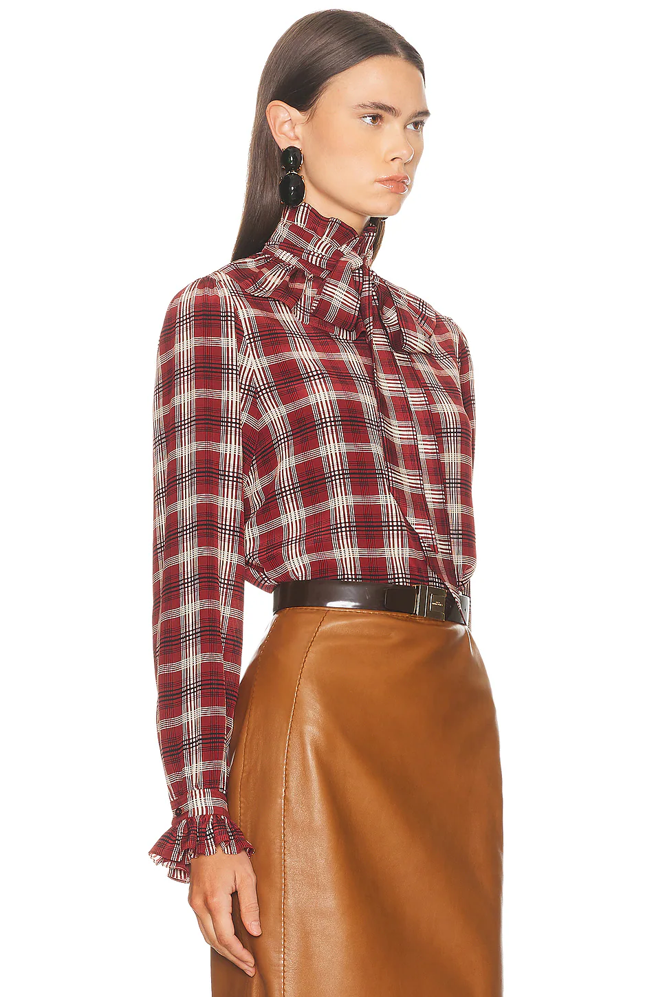 High Neck Top Bordeaux Craie Noir