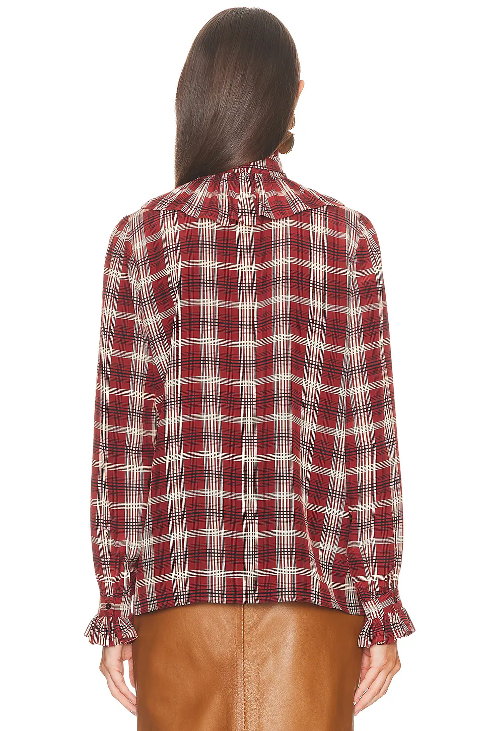 High Neck Top Bordeaux Craie Noir