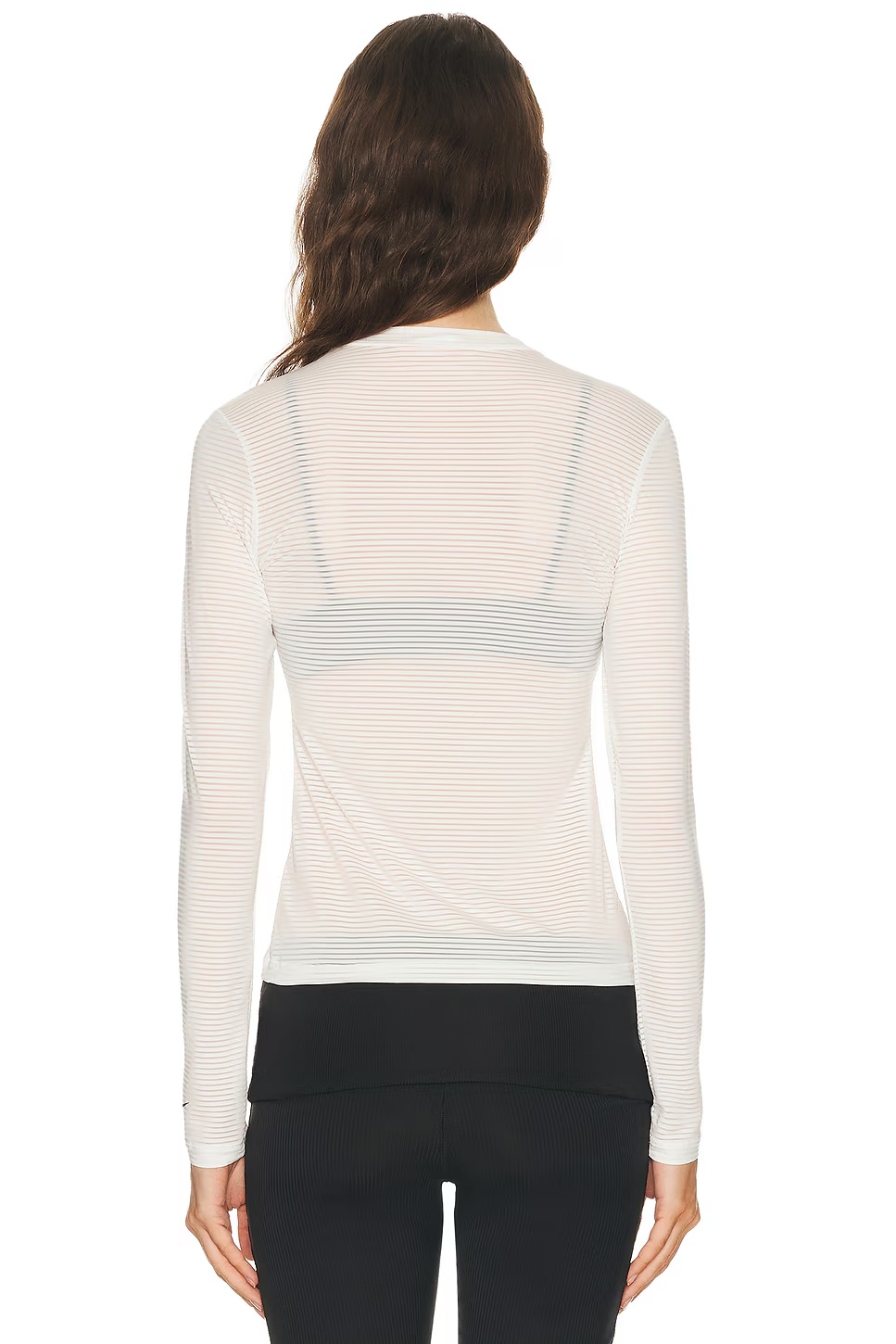 Sheer Long Sleeve Top Sail & Black