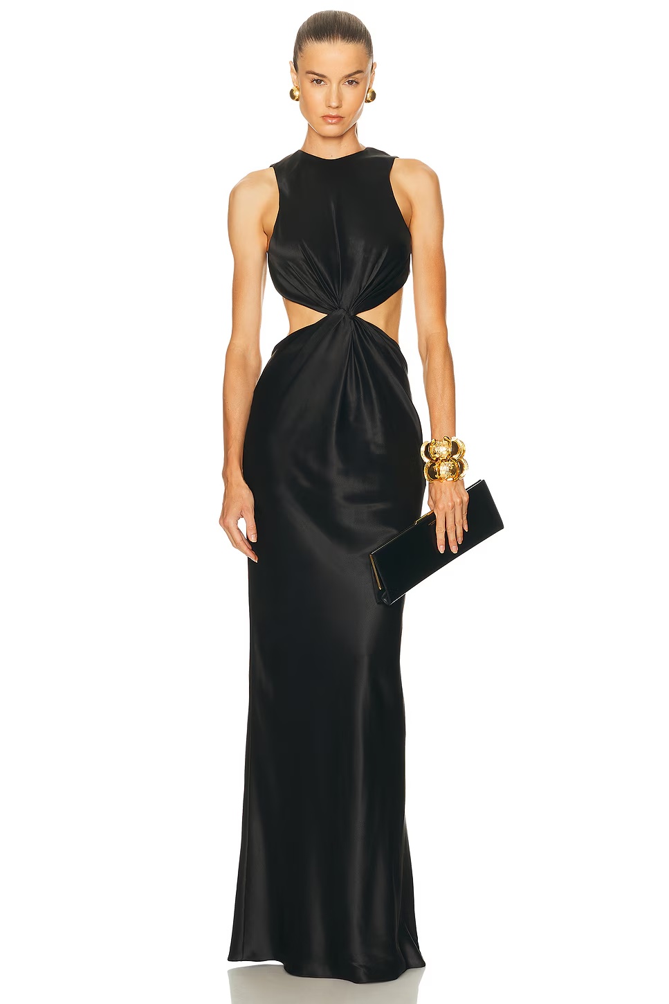 Cut Out Long Dress Noir