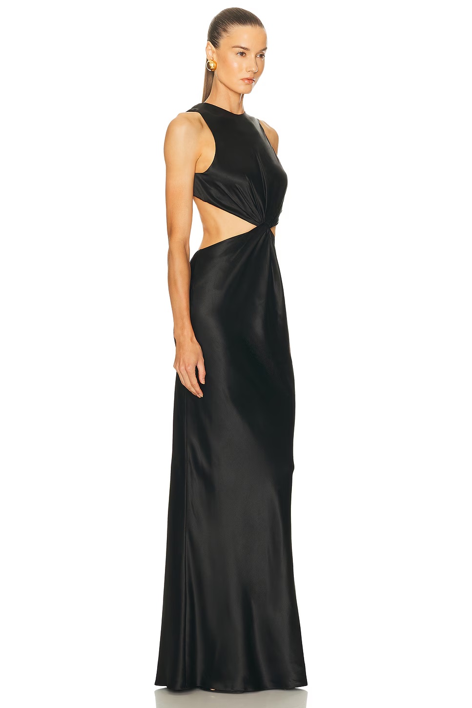 Cut Out Long Dress Noir