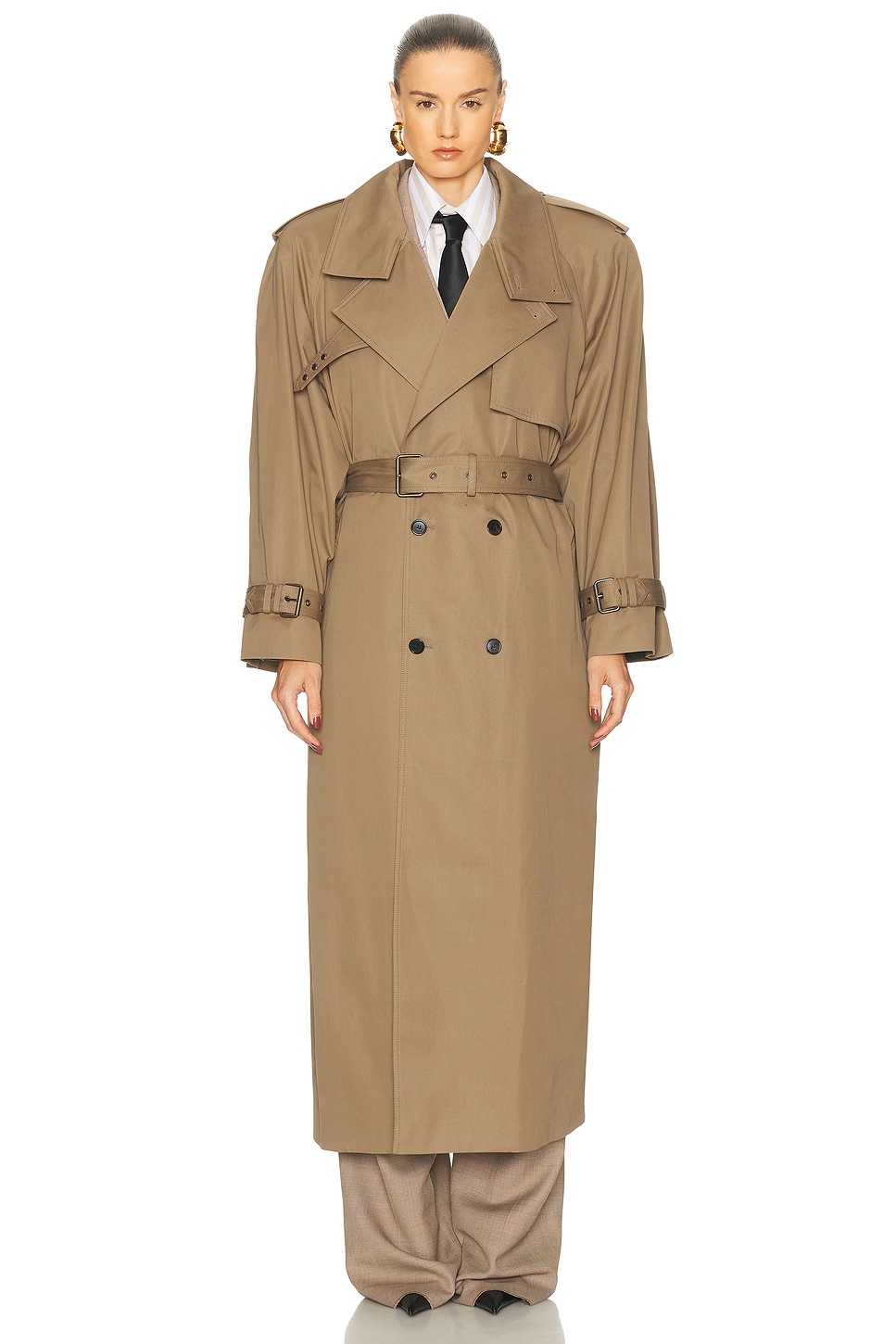 Belted Trench Coat Taupe Plaza