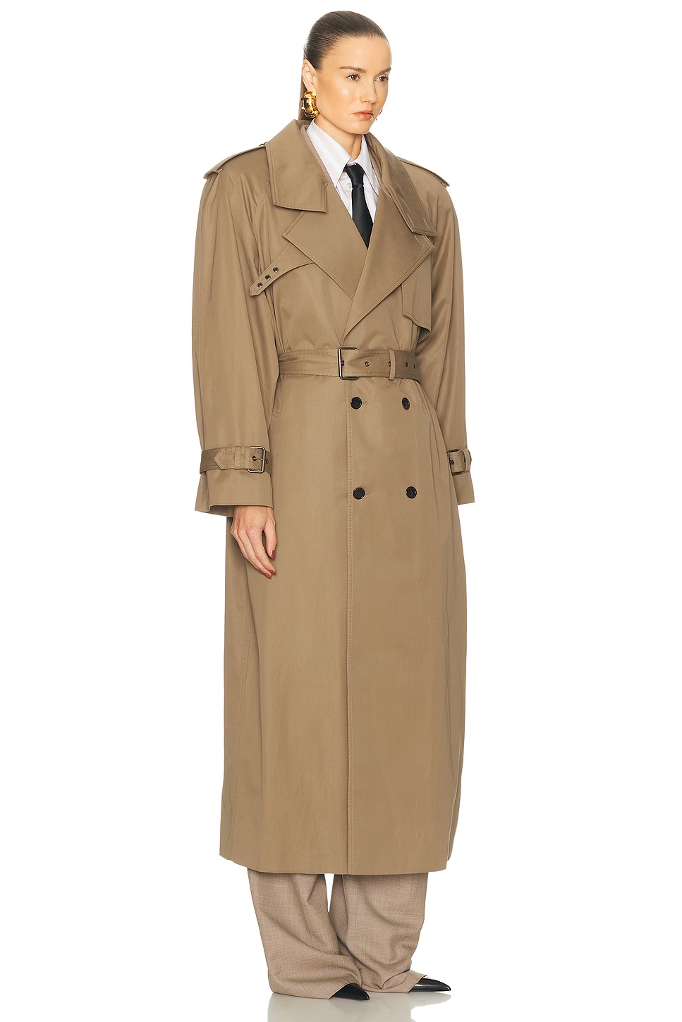 Belted Trench Coat Taupe Plaza