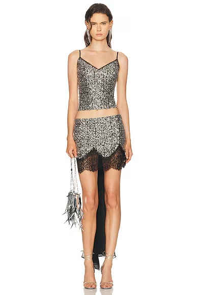 Zaya Top Black & Silver