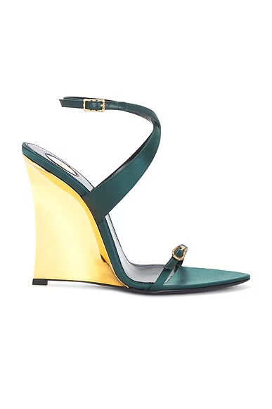 Gippy Wedge Sandal Glass Bottle Green