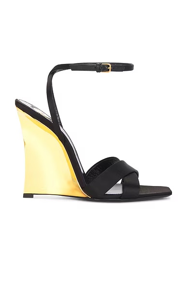 Lydia Wedge Sandal Nero