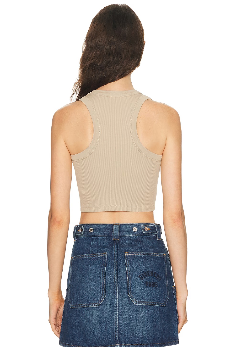 Cropped Tank Top Beige Cappuccino