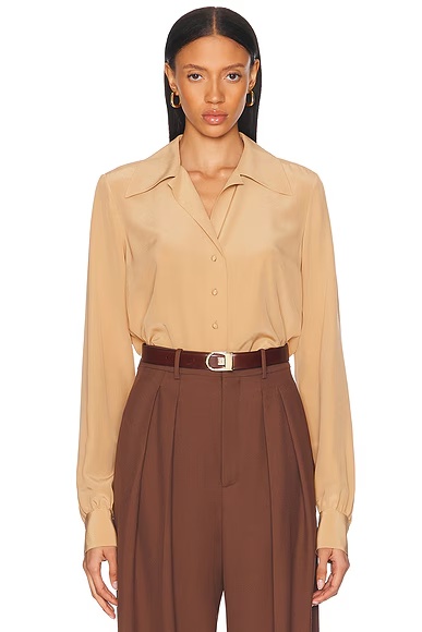 Button Up Top Beige Rose