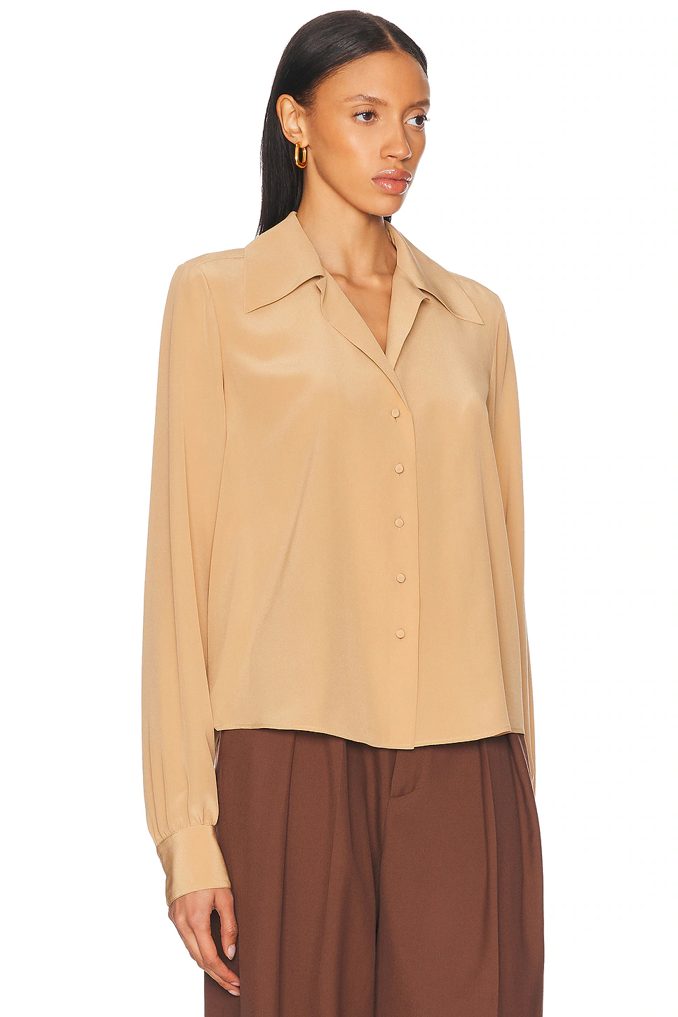 Button Up Top Beige Rose