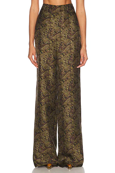 Wide Leg Pant Kaki Bordeaux