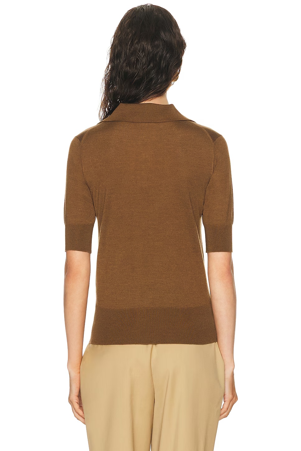 Short Sleeve Polo Top Hazelnut