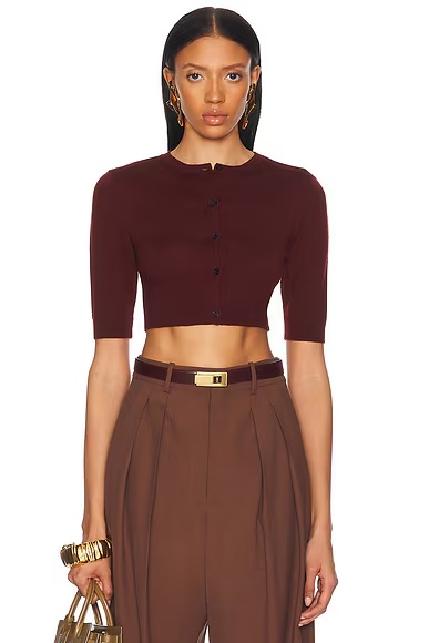 Cropped Cardigan Bordeaux