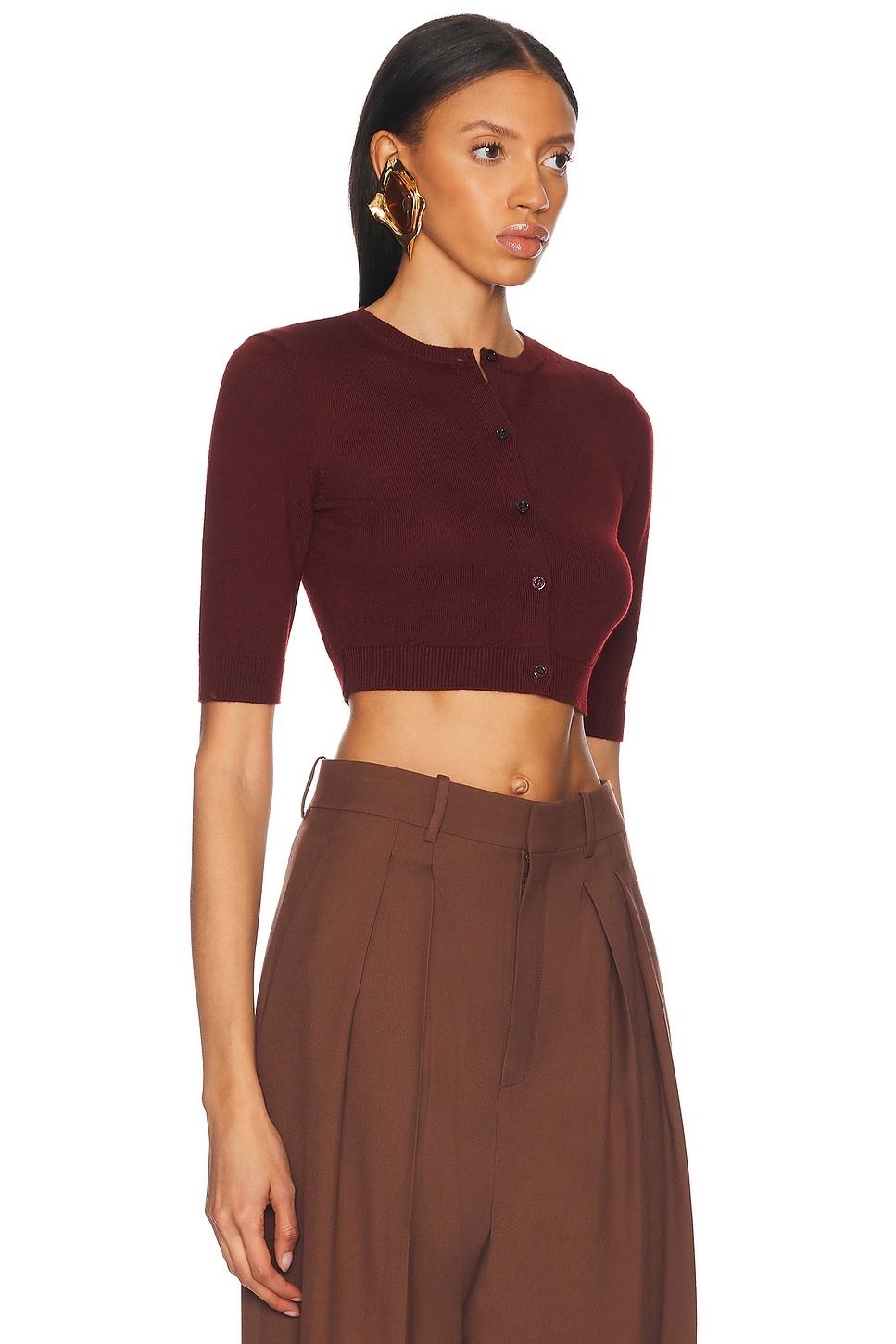 Cropped Cardigan Bordeaux