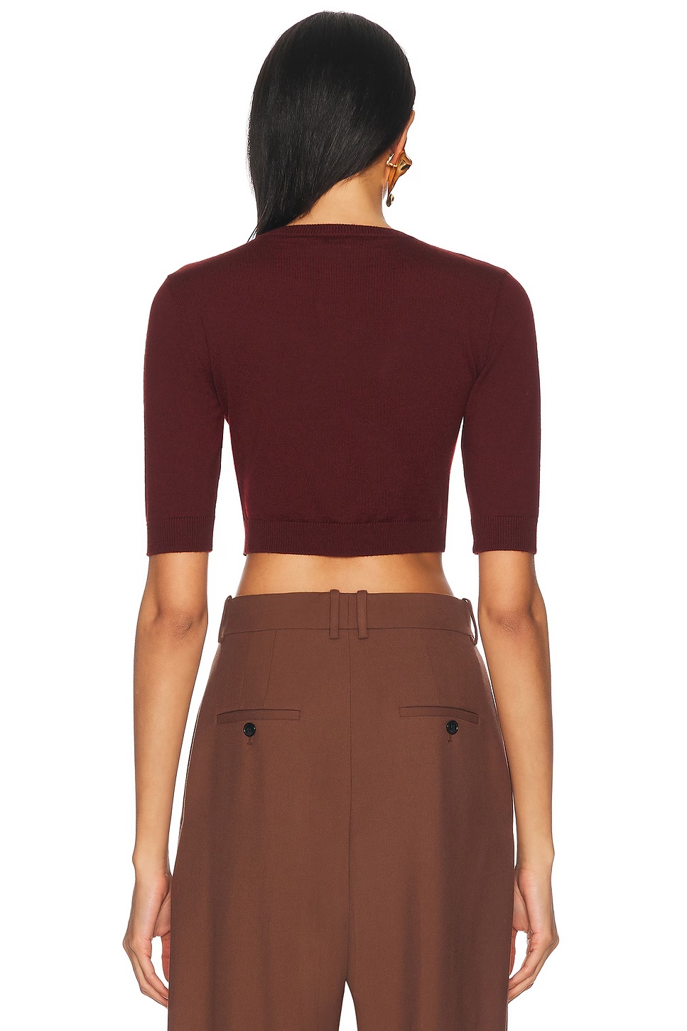 Cropped Cardigan Bordeaux