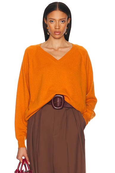 V-neck Sweater Orange