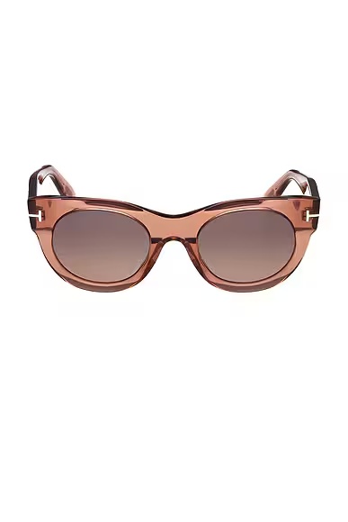 Round Sunglasses Shiny Terracotta & Plum
