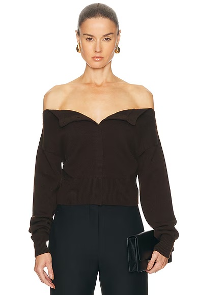 Open-Neck Cardigan Chocolate Torte