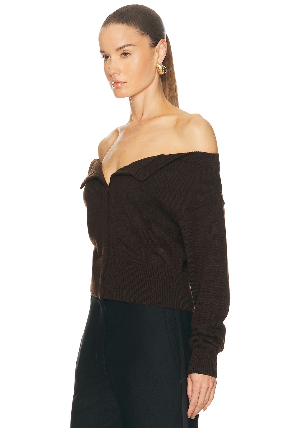 Open-Neck Cardigan Chocolate Torte